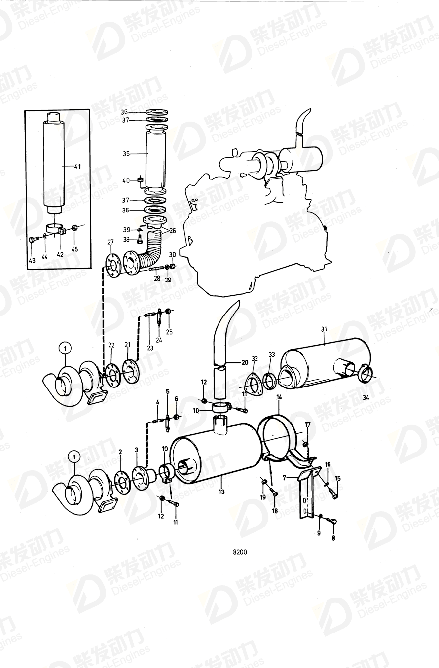 VOLVO Exhaust pipe flange 847326 Drawing